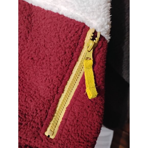 No brand name lg pullover fleece top jacket color block soft pockets LB 199 - Picture 4 of 6